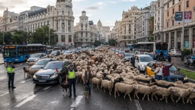 شوارع مدريد رهينة قطيع أغنام