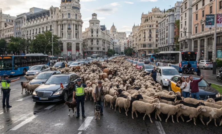 شوارع مدريد رهينة قطيع أغنام